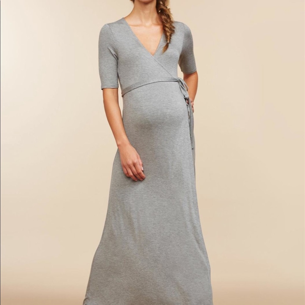 Long Wrap Maternity Dress
